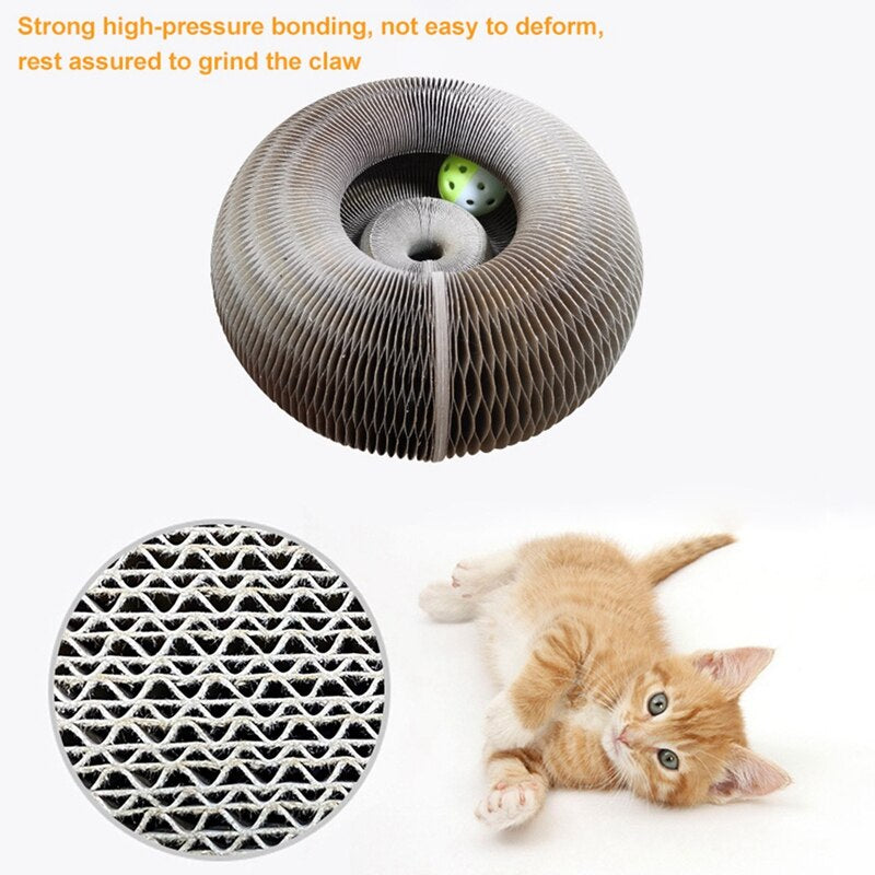 Magic Organ Cat Scratching Board Cat Toy with Bell Cat Grinding Claw Cat Climbing Frame Magic Organ Pet Cat Play Scratch Toy