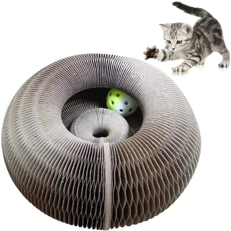 Magic Organ Cat Scratching Board Cat Toy with Bell Cat Grinding Claw Cat Climbing Frame Magic Organ Pet Cat Play Scratch Toy